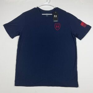 Under Armour Men's Dark Blue Tee with Red Accents Mens XL NWT